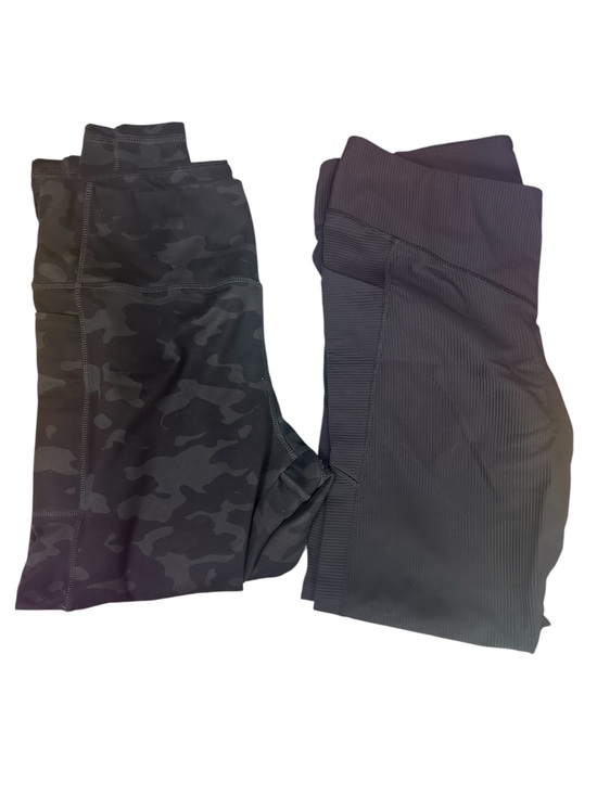 Pants - Black Camo & Solid Black Rivbed Leggings Yoga Pants Duo Bundle Size XL
